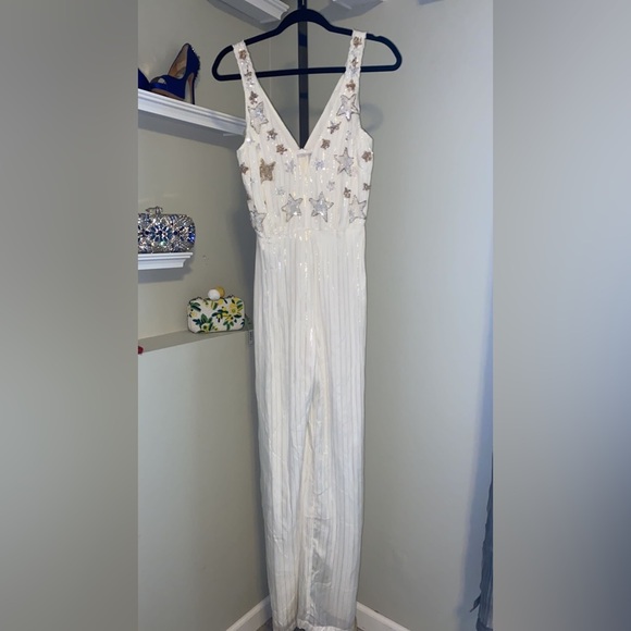 Adelyn Rae Sequin Jumpsuit with Stars - Picture 2 of 9